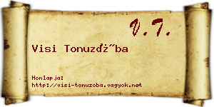 Visi Tonuzóba névjegykártya